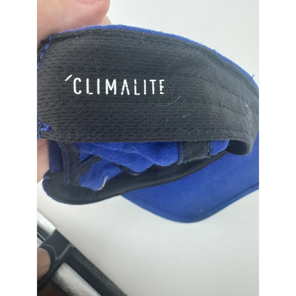 Adidas Baseball Cap Blue Climalite Adjustable Strap‎ Logo Mens